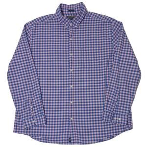 Rye Shirt 2XL By Hawker Rye Men's Button Up Long Sleeve Blue Plaid Pocket Preepy